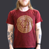 Nomad Sari Stonewashed Cotton T-Shirt  Chakra  Maroon  Large
