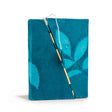 Lokta Bold Floral Bamboo Lock Notebook  Medium (15x12cm)  45 Leaves  Midnight Blue