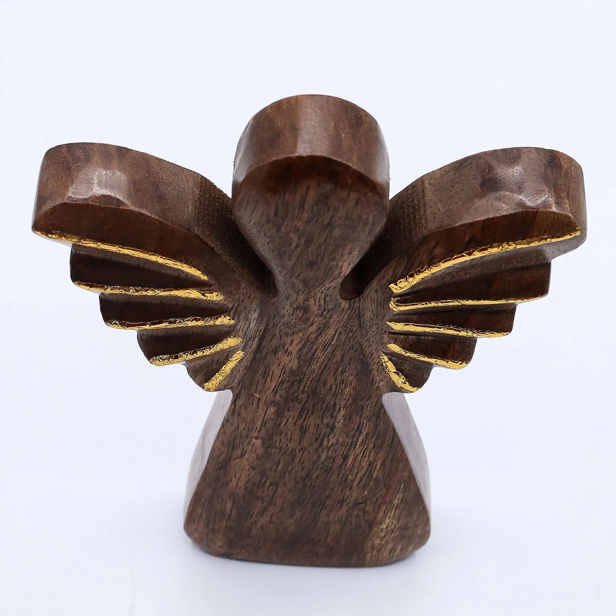 Large Mango Wood Angel - Gold Decor