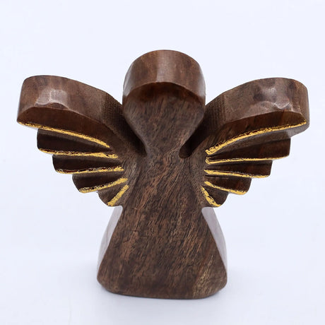 Large Mango Wood Angel - Gold Decor