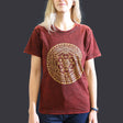 Nomad Sari Stonewashed Cotton T-Shirt  Chakra  Maroon  Small