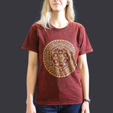 Nomad Sari Stonewashed Cotton T-Shirt  Chakra  Maroon  Small