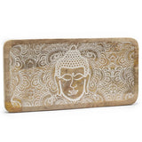 Long Tray 30x15x2.5cm - Buddha Face Whitewash
