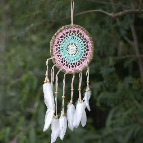 Pastel Pink Macram Dream Catcher 16cm (asst colours)