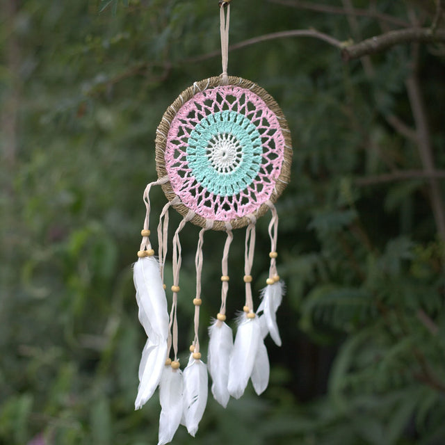 Pastel Pink Macram Dream Catcher 16cm (asst colours)