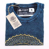 Nomad Sari Stonewashed Cotton T-Shirt  Mandala  Blue  Small