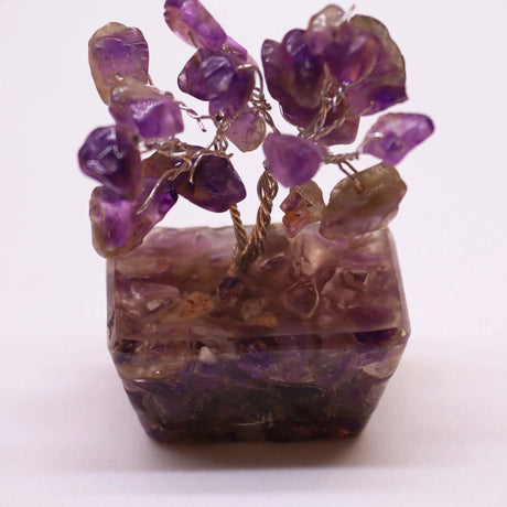 Mini Gemstone Tree On Orgonite Base - Amethyst (15 stones)