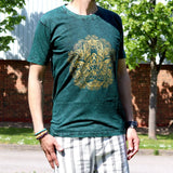 Nomad Sari Stonewashed Cotton T-Shirt  Hamsa  Green  Medium