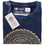 Nomad Sari Stonewashed Cotton T-Shirt  Mandala  Blue  Large