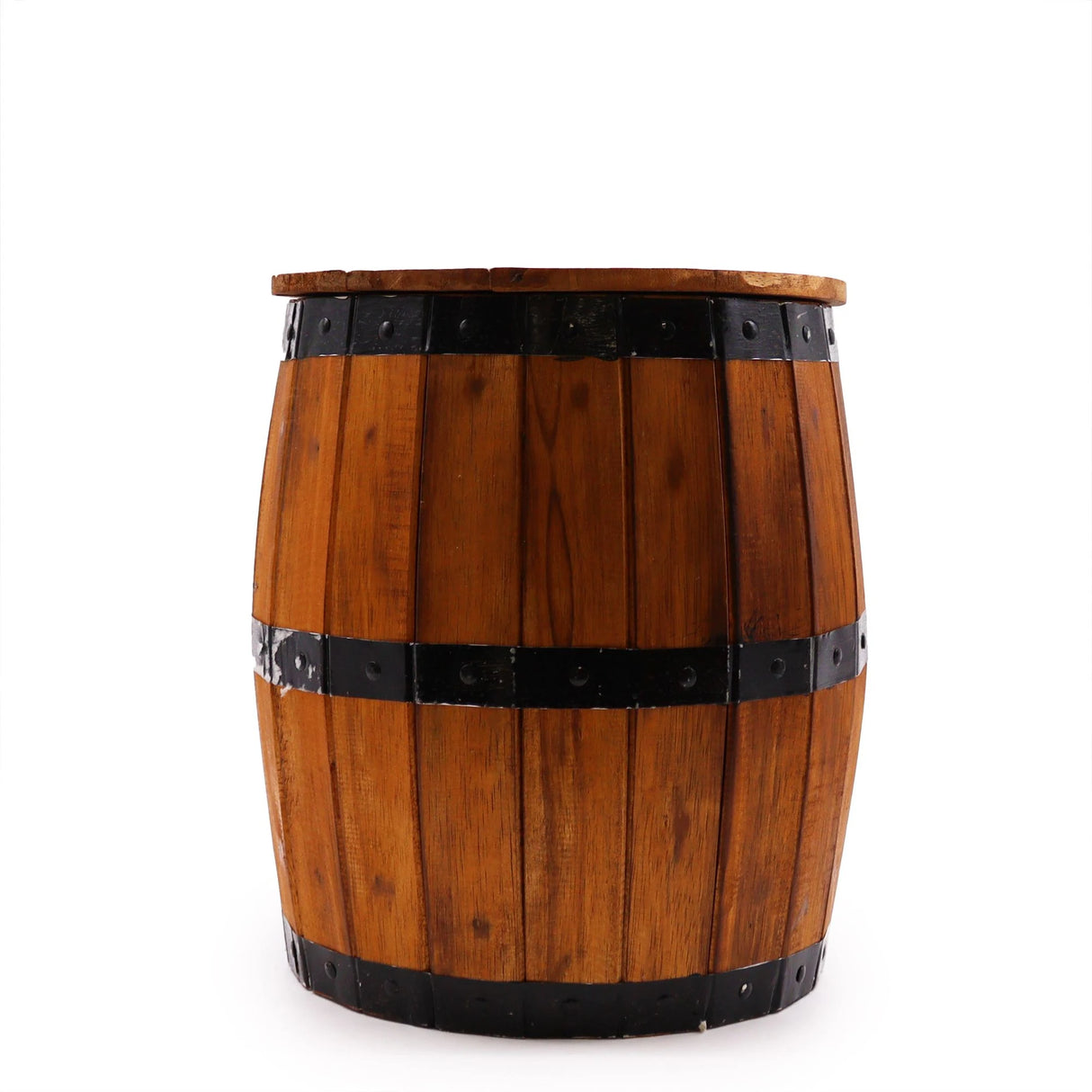 Beer Barrel Stool & Parasol Stand  Natural Wood 38 x 32 cm