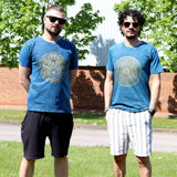 Nomad Sari Stonewashed Cotton T-Shirt - Mandala - Blue - Medium