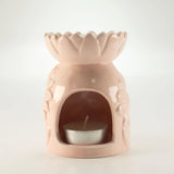 Ceramic Sunflower Oil Burner - Pastel Pink