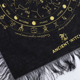 Ancient Witch Pendulum Divination Cloth - All Seeing Eye - Black & Gold