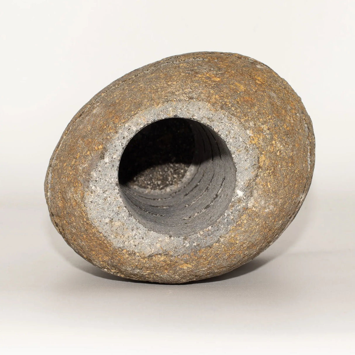 Natural Riverstone Candle Holder - Standing Stone Cut  (10x13x22cm)