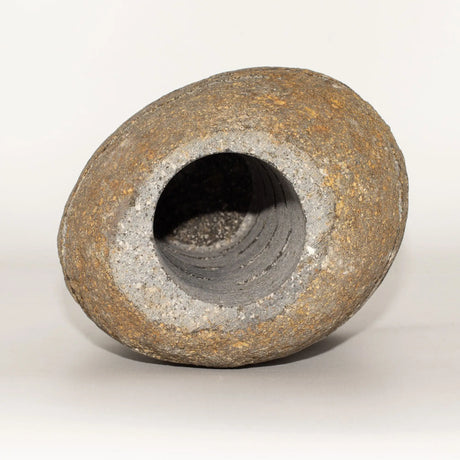 Natural Riverstone Candle Holder - Standing Stone Cut  (10x13x22cm)