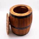 Beer Barrel Stool & Parasol Stand  Natural Wood 38 x 32 cm
