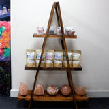 Folding Wooden A-Frame Shelf  Brown