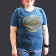 Nomad Sari Stonewashed Cotton T-Shirt  Mandala  Blue  XL
