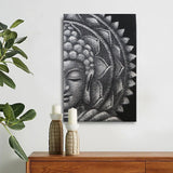 Grey Half Buddha Mandala 60x80cm