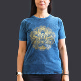 Nomad Sari Stonewashed Cotton T-Shirt  Hamsa  Blue  Medium
