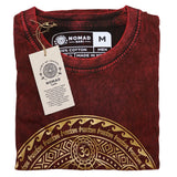Nomad Sari Stonewashed Cotton T-Shirt  Chakra  Maroon  Medium