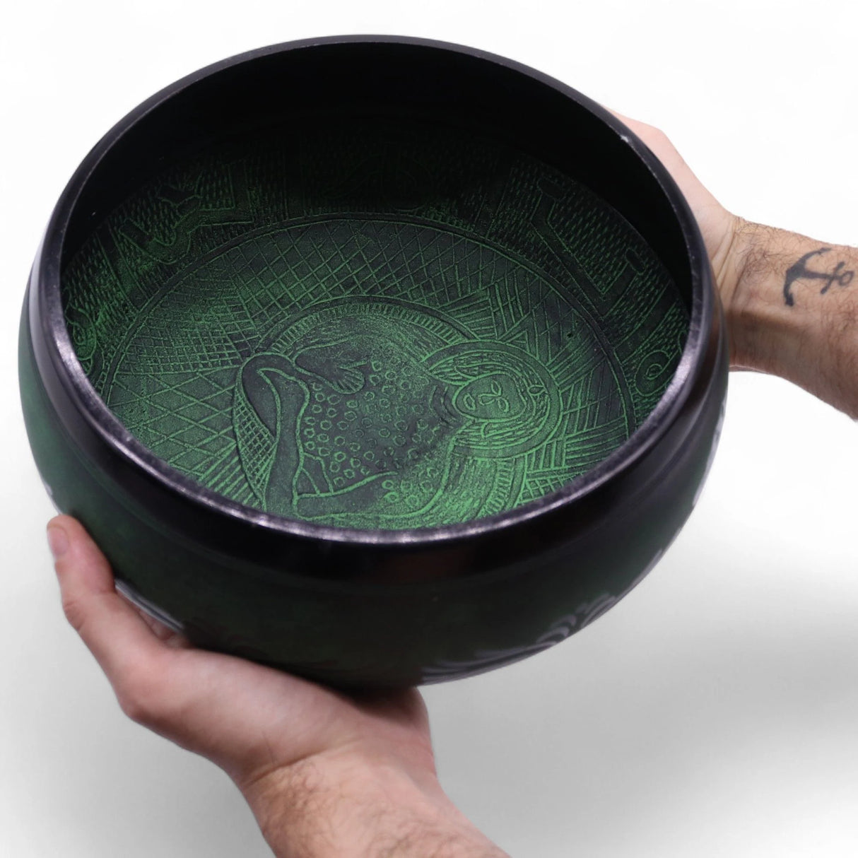 Extra Loud - Mushroom Singing Bowl - Moss Green (23x10.5cm, 1.3kg)