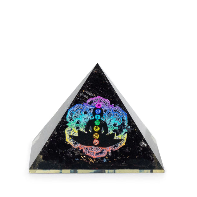 Small Organite Pryamids 5.5x4.5cm - Chakra Buddha - Black Tormaline Chips