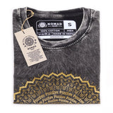Nomad Sari Stonewashed Cotton T-Shirt  Mandala  Dark Grey  Small