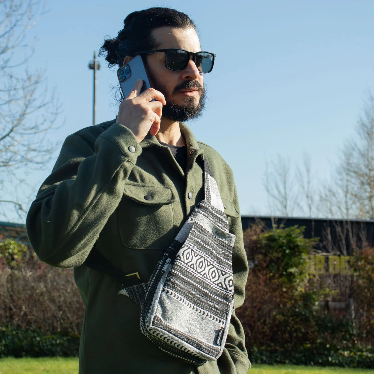 Nomad Sari Jacquard Natural Cross Bag - Urban Caravan