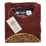 Nomad Sari Stonewashed Cotton T-Shirt  Chakra  Maroon  Small
