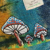 Hemp Embroidery Mushroom Party Bag - Green Mushrooms