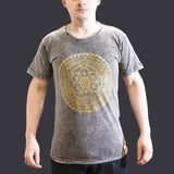 Nomad Sari Stonewashed Cotton T-Shirt  Chakra  Dark Grey  Small