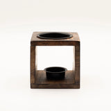 Square Mango Wood Oil Burner - Flower of Life