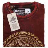 Nomad Sari Stonewashed Cotton T-Shirt  Chakra  Maroon  Large