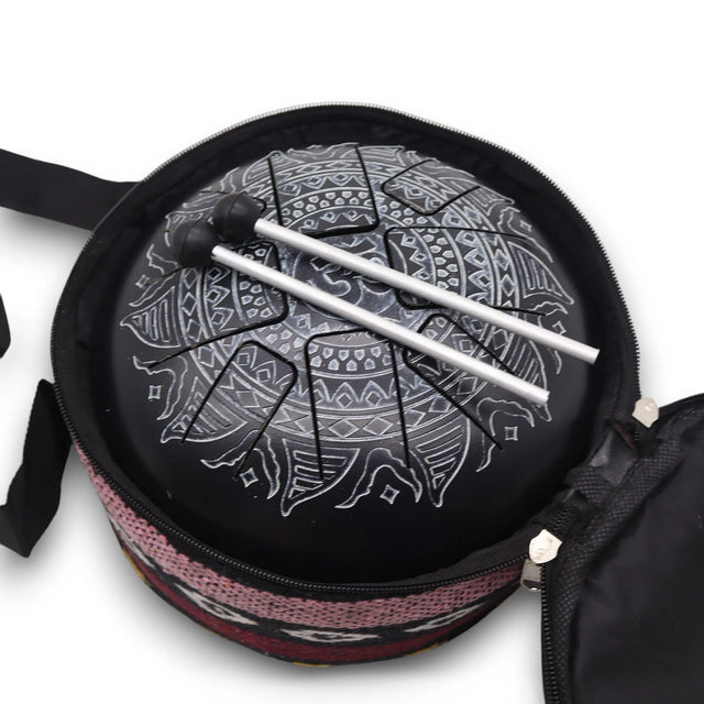 Med Hapi Drum Om Mandala Engraved- 22x15cm