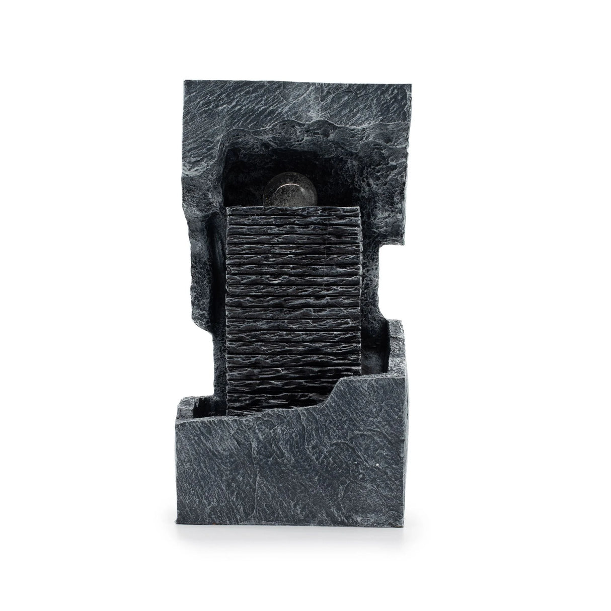 Grand Water Feature - 24x22x48cm - Colour Changing Crystal Ball in Rock