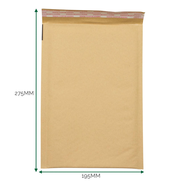 Kraft Padded Bubble Envelope (195x275+40mm)
