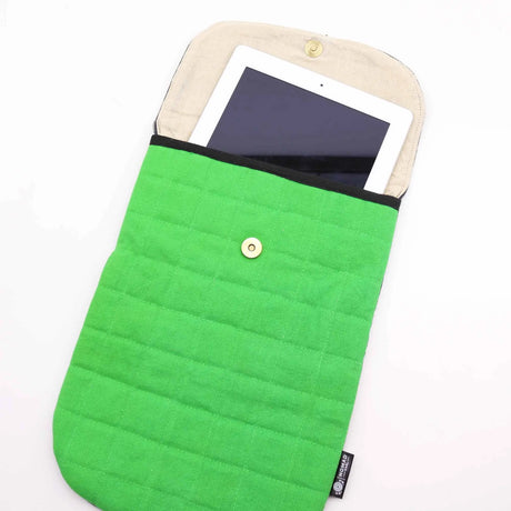 Laptop Padded Pouch - Frog Green - 14oz Stonewash