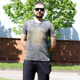 Nomad Sari Stonewashed Cotton T-Shirt  Mandala  Dark Grey  Small