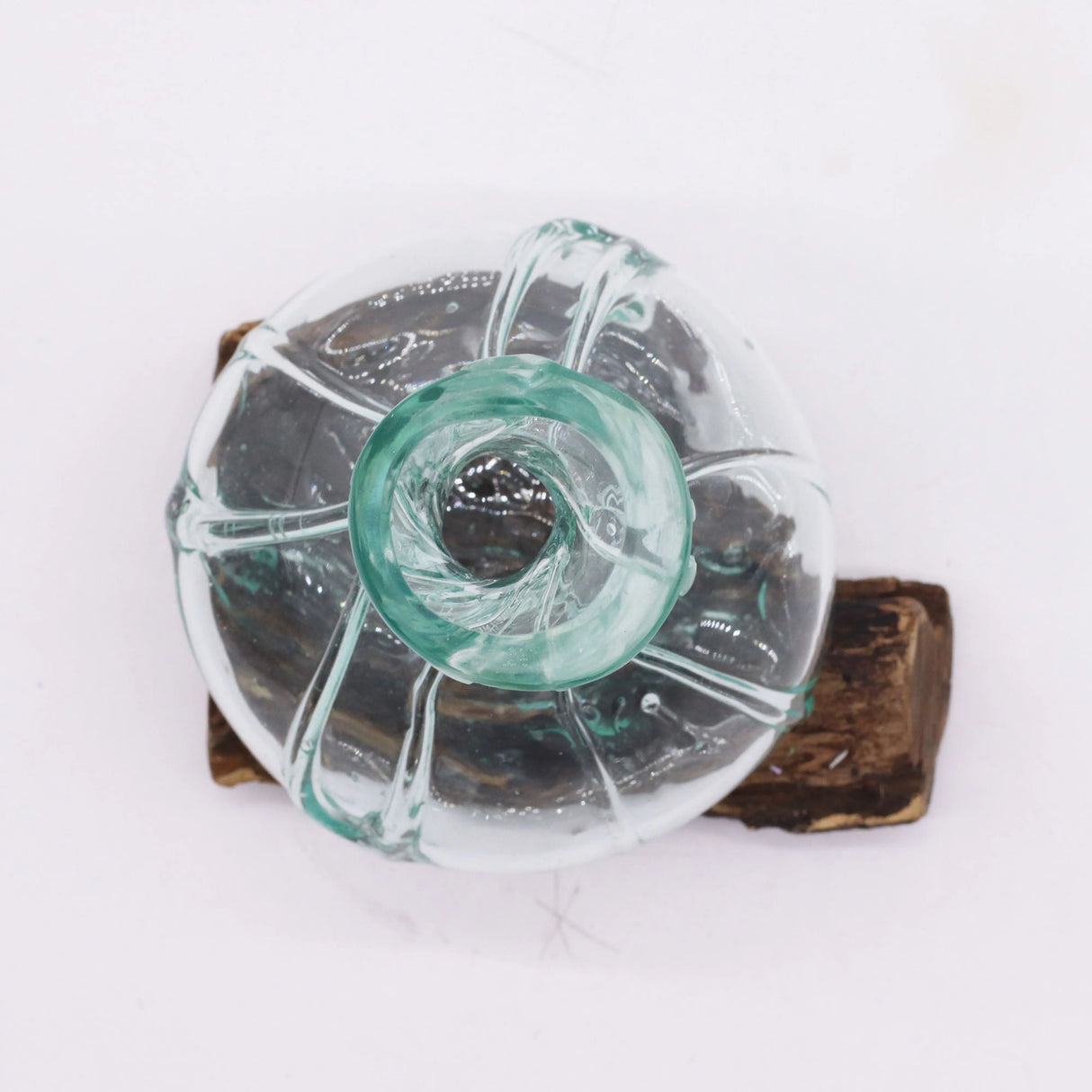 Molten Glass Fancy Mini Decanter on Wood 24cm