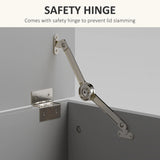 HOMCOM 113L Storage Chest, Storage Box with Flip-Top Lid and 2 Safety Hinges, Storage Trunk for Living Room, Entryway, 100 x 40 x 40 cm, Grey