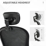 Vinsetto Multi-Adjustable Office Chair, with Lumbar Support, Headrest and Mesh Back - Black