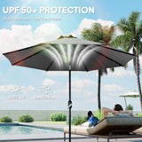 Outsunny 3 m Replacement Parasol Canopy with Top Vent, UPF 50+ Garden Parasol Replacement Canopy, 8 Rib Parasol Cover Replacement Fits Various Frames, Grey