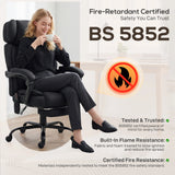 HOMCOM High Back Vibration Massage Office Chair Heated Reclining Computer Chair w/ Adjustable Height, Swivel Wheels, Black
