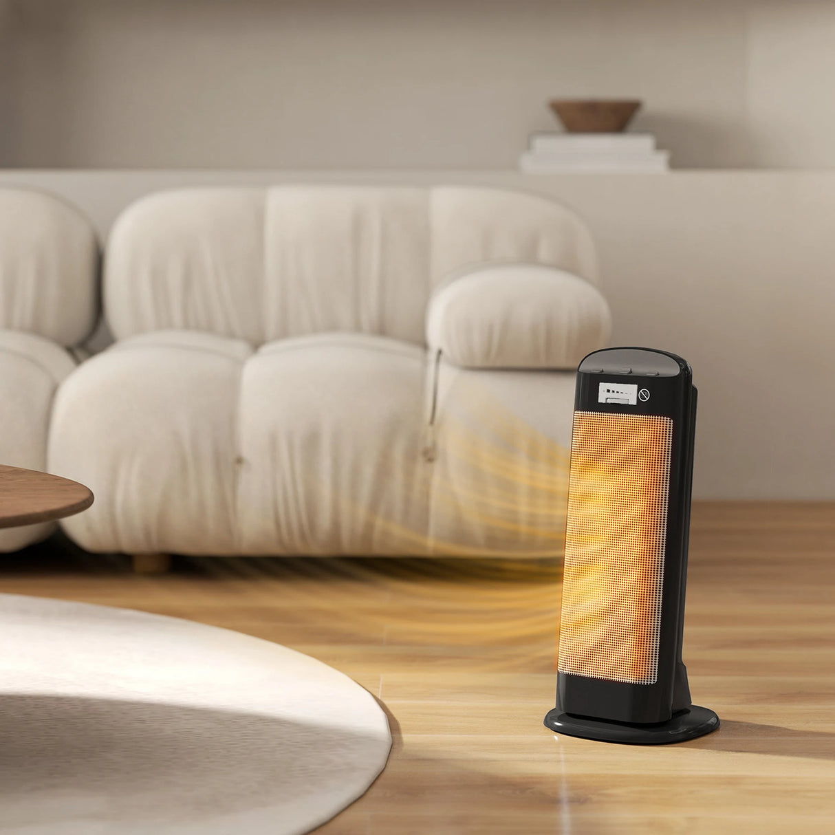 HOMCOM Ceramic Space Heater, 2000W Fan Electric Heater with 4 Modes, Adjustable Thermostat, 55 Oscillation, Tip-Over and Overheat Protection for Bedroom, Home Office, Black