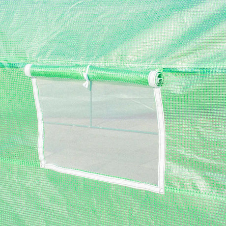 Outsunny Polytunnel Greenhouse with Windows and Door, Walk in Greenhouse for Garden, Backyard (6 x 3 M)