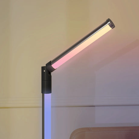 HOMCOM LED Floor Lamp, 360 RGB Detachable Corner Floor Lamp with App & Remote Control, Colour Changing Standing Lamp with Music Sync & Timing, for Living Room, Game Room, Dark Grey