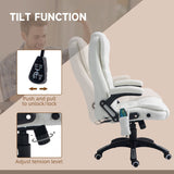 Vinsetto Boucle Six-Point Massage Office Chair - White