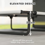 PawHut Portable Raised Dog Bed, Elevated Pet Cot with Breathable Mesh for Indoor Outdoor, for Large Dogs, Light Grey