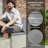 Outsunny Seven-Piece Modular Rattan Set - Light Brown